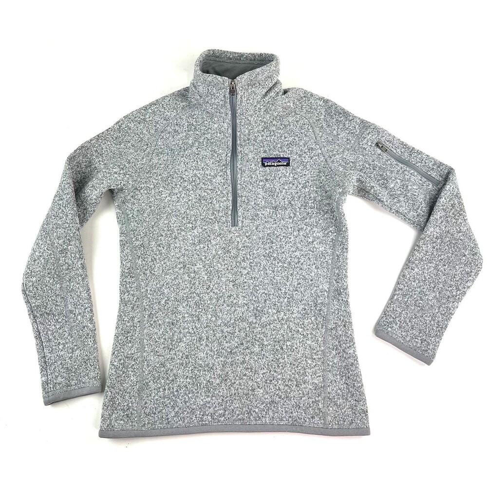 Patagonia Womens Better Sweater 1/4 Zip Fleece Heather Birch White Hiking XXS